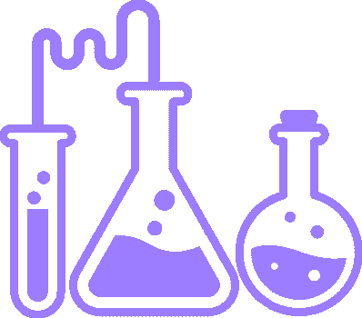 Ilustración de tubos de ensayo y matraces de Nexa Labs